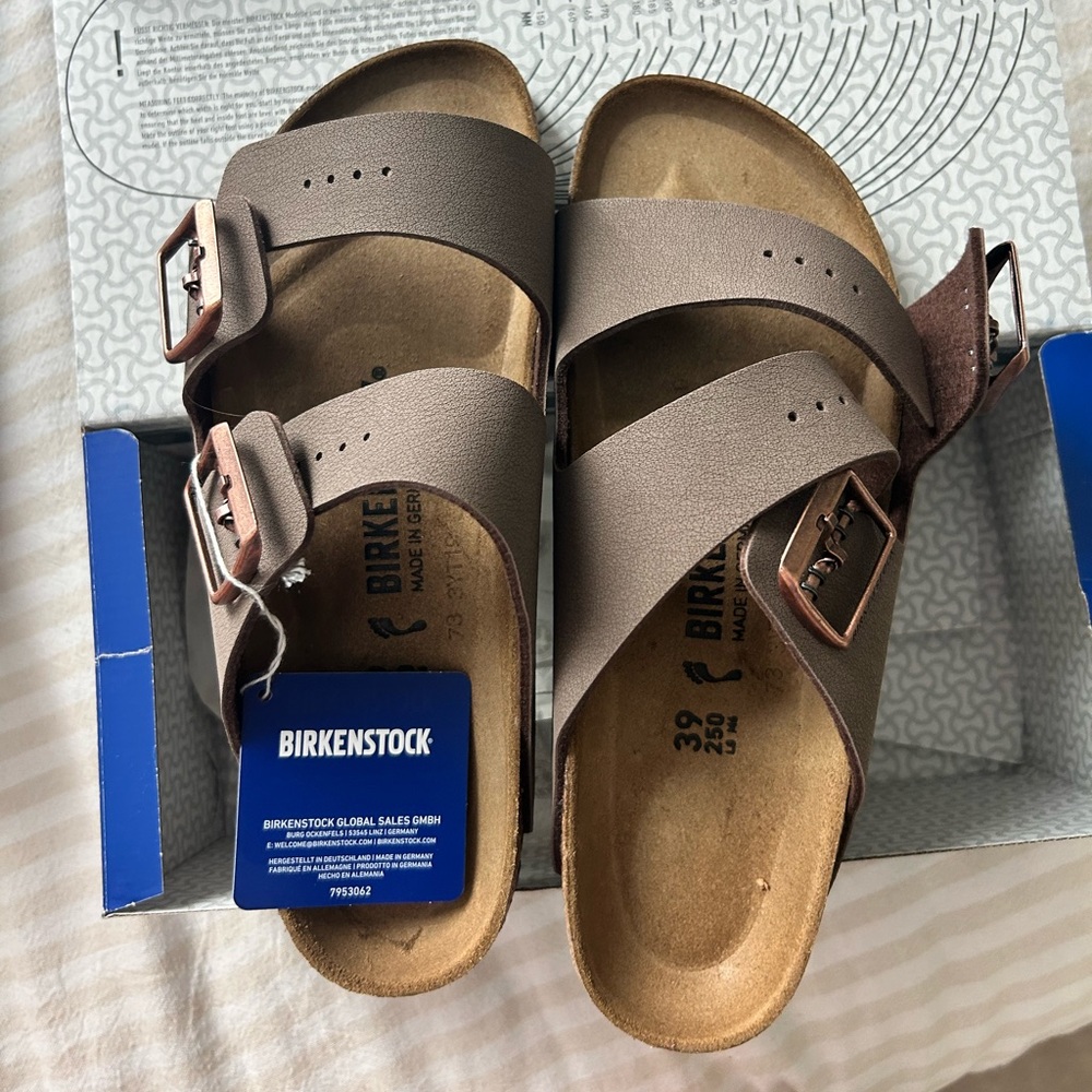 39 Birkenstocks, in Arizona color